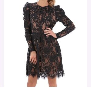 Michael Kors Black Lace Dress New puff sleeve with wrist zipper